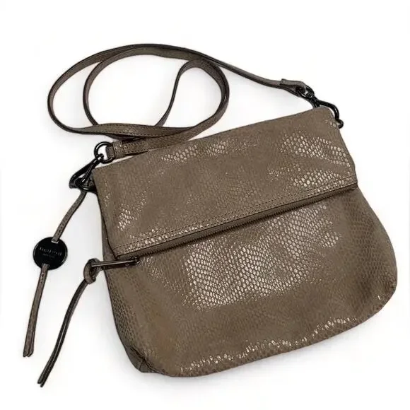 Margot Robbie Textured Leather Crossbody in Tan Gray - Picture 1 of 10